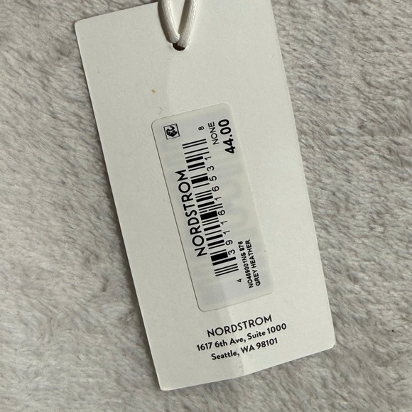 Nordstrom Cashmere Beanie Grey Heather Ribbed Knit Hat NO459001NS NEW main image 5
